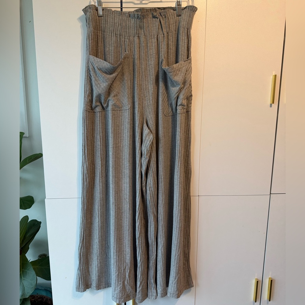 Free People Ribbed Wide-Leg Pants